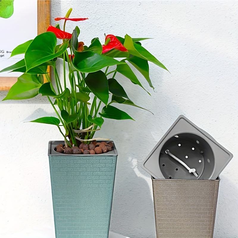 Aloe Vera Pot - Plastik Tuğla Desen Saksı Yaratıcı Şekil