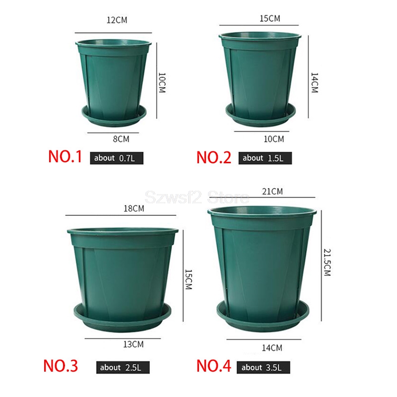 Aloe Vera Pot - 5/10 adet Yeşil Plastik Bitki Saksı